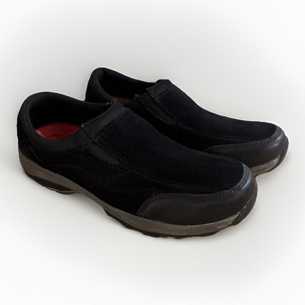 Wrangler Men 9.5 Black Suede Gan Slip On Loafers Walking Shoes Memory Foam